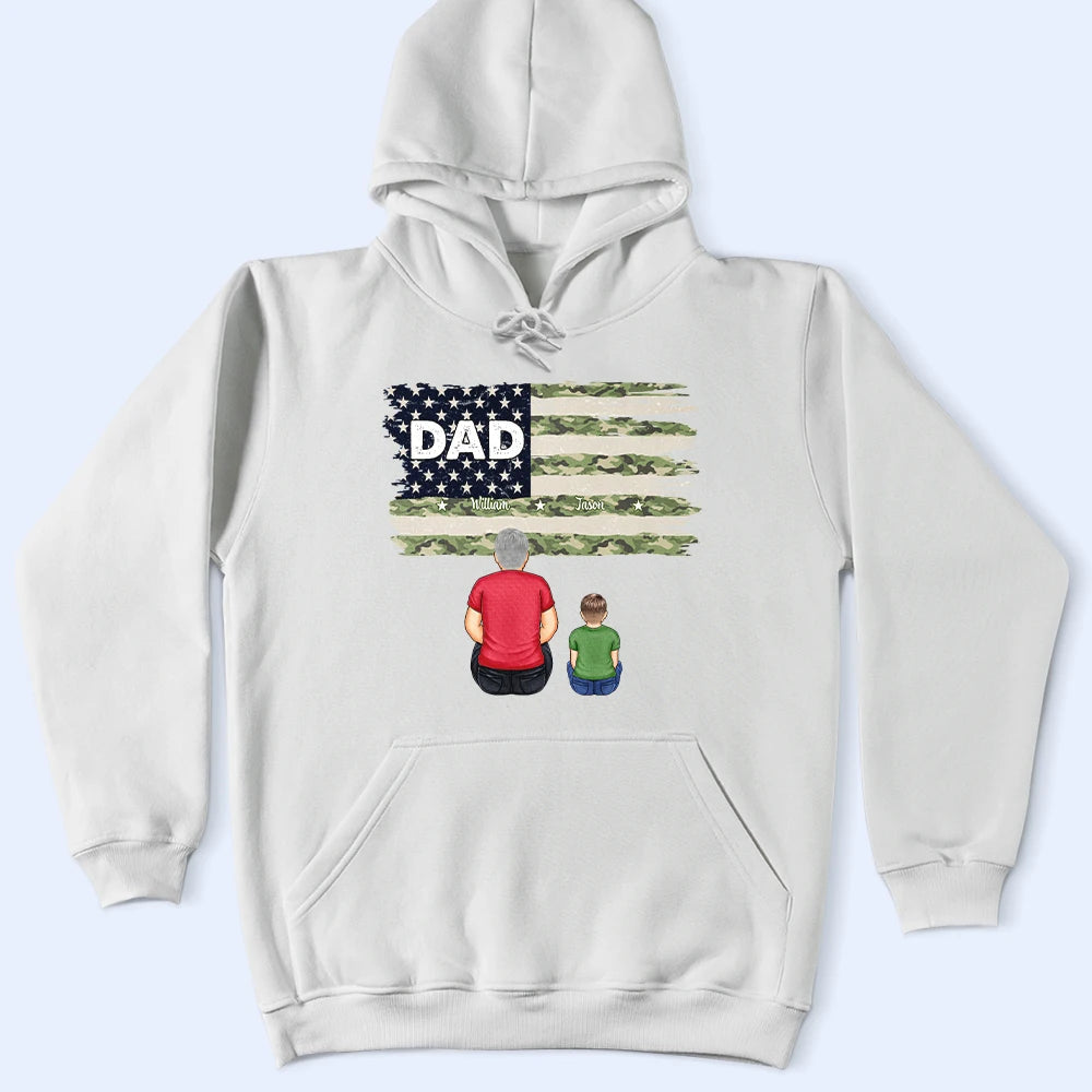 “Celebrate Family with Stars & Stripes” - Personalized T-Shirt for Dads and Grandpas T-shirt PopCulturePrints