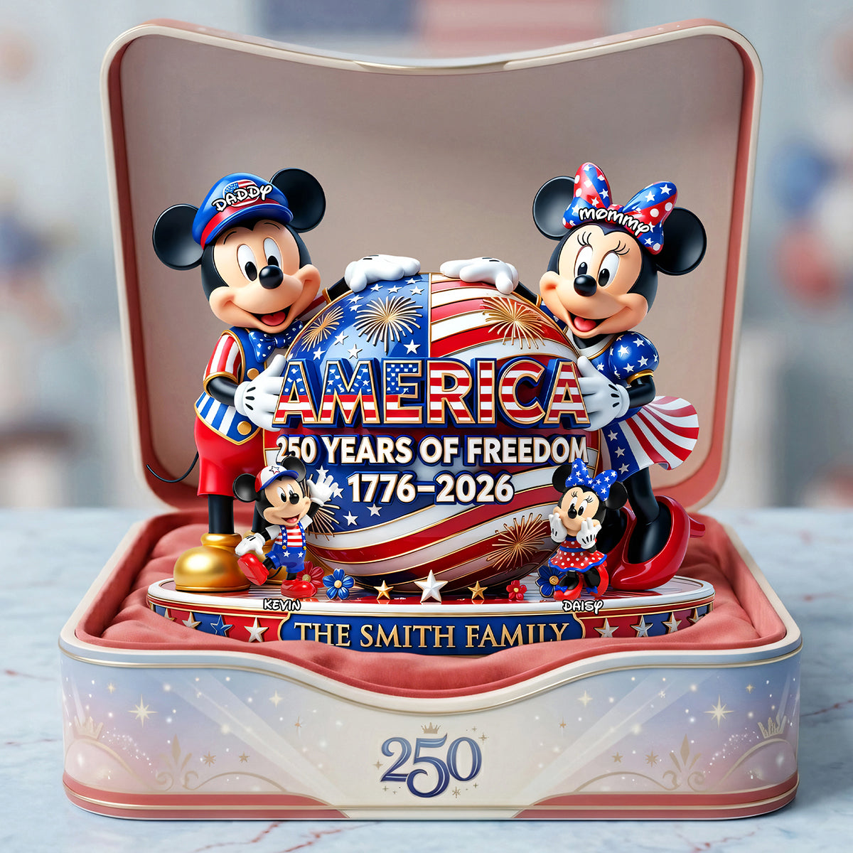 Celebrate America’s 250th Anniversary with Joy - Personalized Acrylic Plaque for Family Shaped Plaques PopCulturePrints