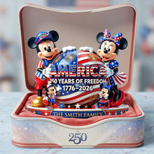 Load image into Gallery viewer, Celebrate America’s 250th Anniversary with Joy - Personalized Acrylic Plaque for Family Shaped Plaques PopCulturePrints
