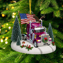 Load image into Gallery viewer, &quot;Celebrate the Spirit of the Road with Custom Touch&quot; - Personalized Christmas Ornament for Truck Drivers Ornament PopCulturePrints
