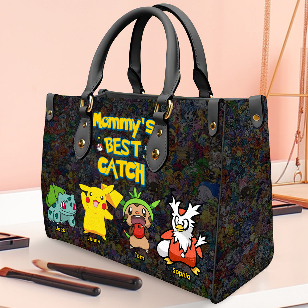 Customizable Mommy's Best Catch Handbag - Personalized Video Game Inspired Gift Leather Bag PopCulturePrints