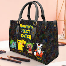 Load image into Gallery viewer, Customizable Mommy&#39;s Best Catch Handbag - Personalized Video Game Inspired Gift Leather Bag PopCulturePrints
