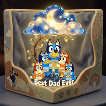 Load image into Gallery viewer, “Best Dad Ever” - The Azure Heeler Dad Acrylic Light Box - Personalized Gift for Dad, Grandpa, or Any Special Father Light Box PopCulturePrints
