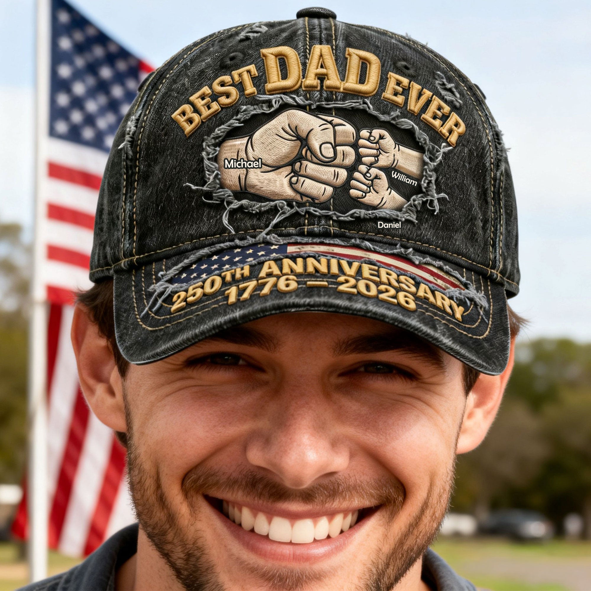 "Best Grandpa Ever" - Personalized Classic Cap for Dad & Grandpa - 250th Anniversary Gift Caps PopCulturePrints