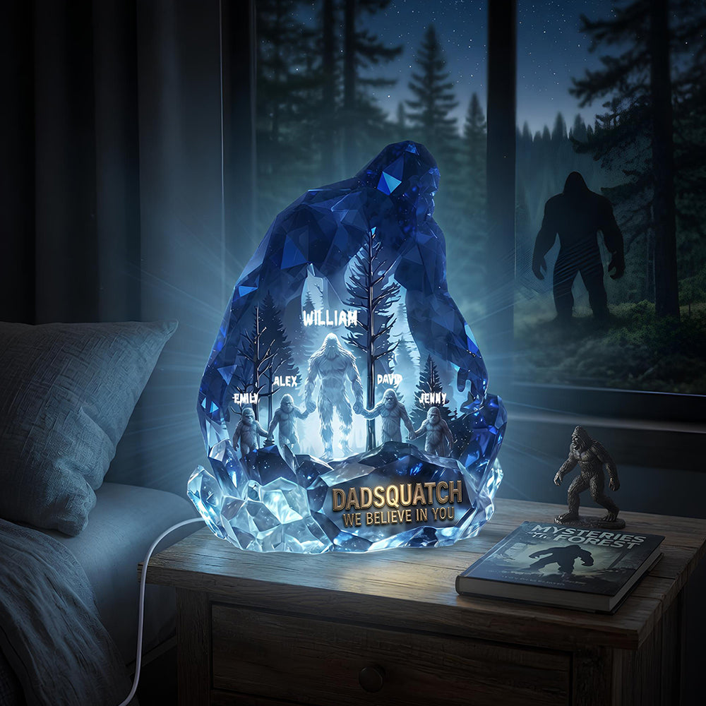 “Dadsquatch: We Believe In You” - Personalized Believe In Bigfoot Dad Light Box - Unique Gift for Dads and Grandpas Light Box PopCulturePrints