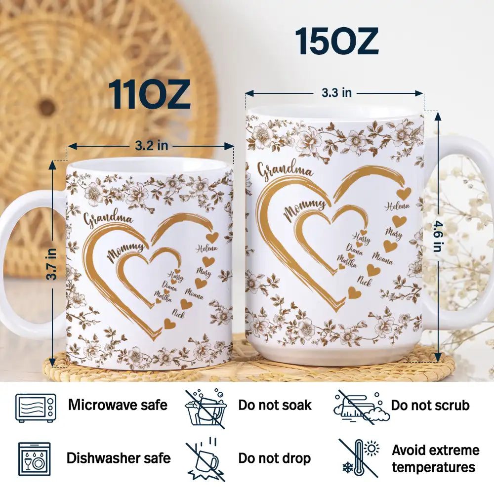 "Love Knows No Bounds" - Personalized Edge-to-Edge Mug, Perfect Gift for Moms and Grandmas Mug PopCulturePrints