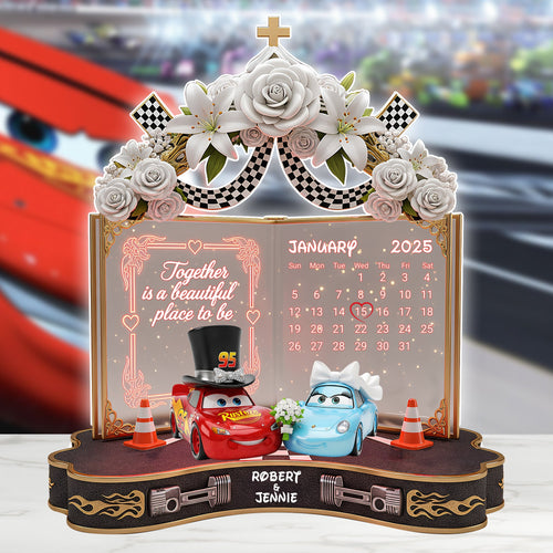 Together is a beautiful place to be - Wedding Car Couple Plaque - Personalized Gifts For Couples Shaped Plaques PopCulturePrints
