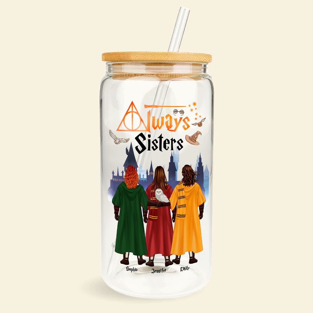 Personalized Harry Potter Sisters Glass Can – Always Sisters