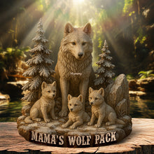 Load image into Gallery viewer, “Forever in My Heart” - Personalized Mama Wolf Acrylic Plaque - A Gift for Moms, Grandmothers, and Loved Ones Shaped Plaques PopCulturePrints
