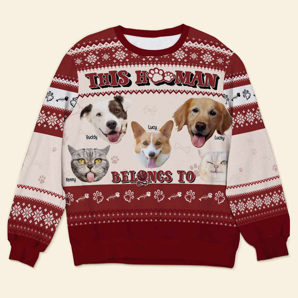 Custom Christmas Pet Lover Ugly Sweater - Personalized Photo Gift Ugly Christmas Sweater PopCulturePrints