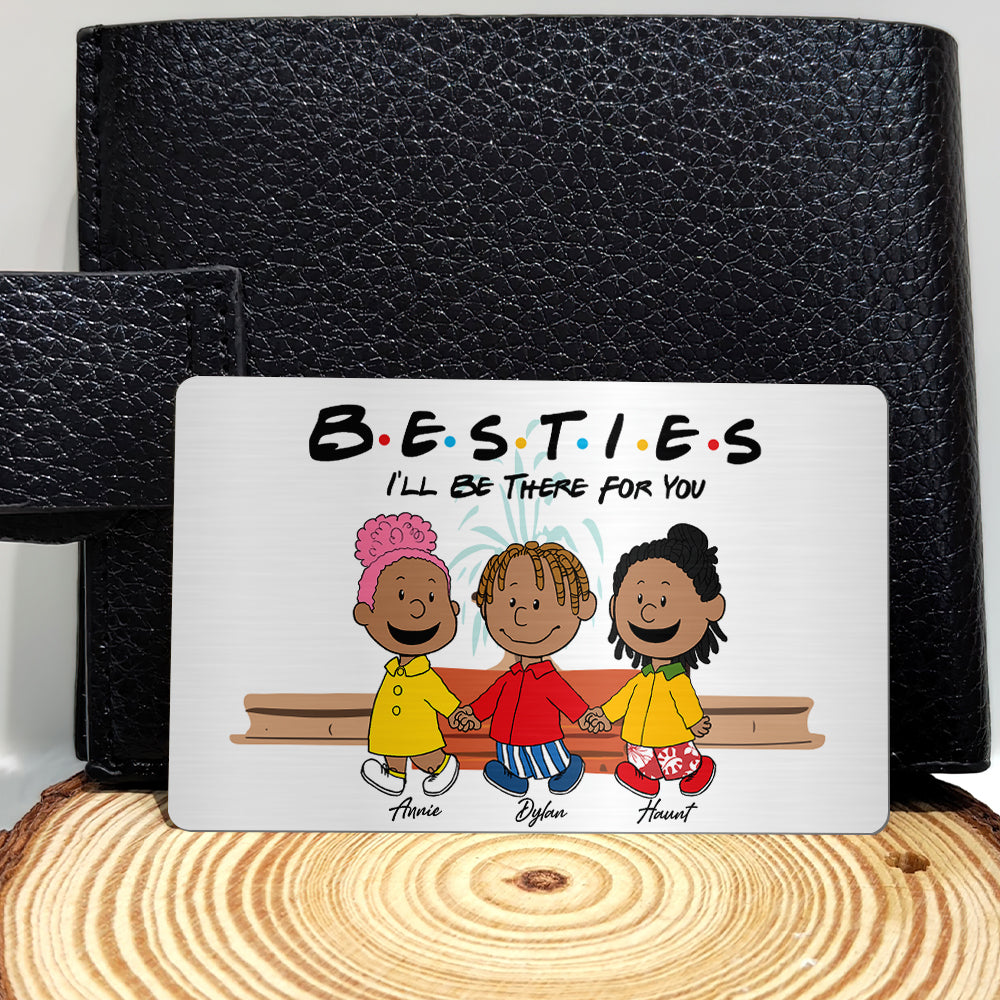 Personalized Aluminum Wallet Card - Cartoon Friends Holding Hands Gift Wallet Card PopCulturePrints