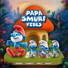 Load image into Gallery viewer, “Celebrate Dad With Papa Smurf Vibes” - Personalized Acrylic Plaque, Gift for Dad &amp; Grandpa Shaped Plaques PopCulturePrints

