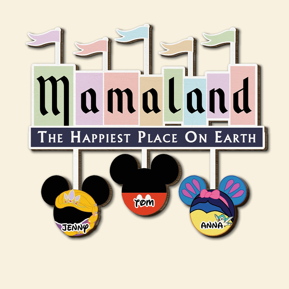 Personalized Mamaland Wood Sign - Unique Mother's Day Gift Wood Sign PopCulturePrints