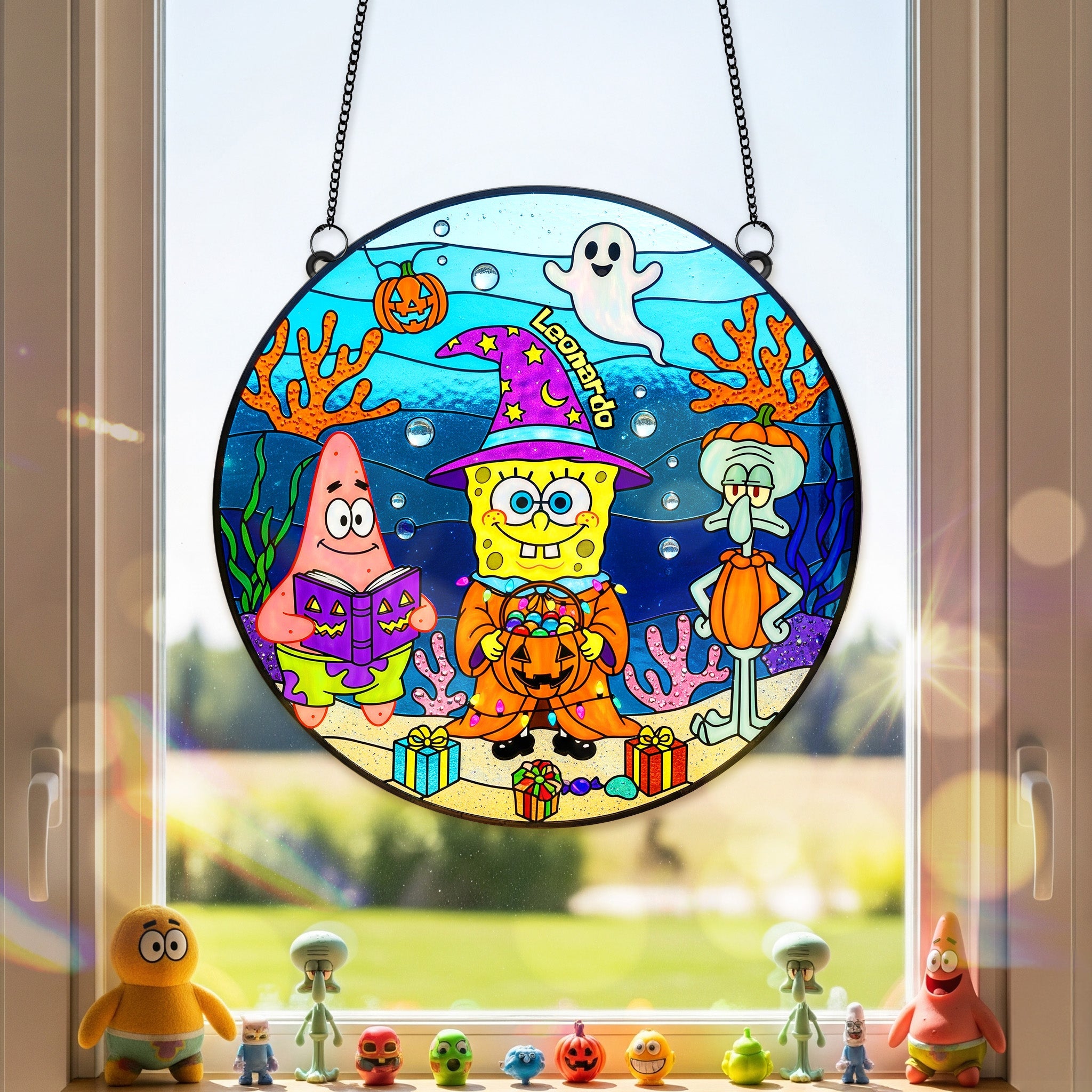 “Have a Spooky Day!” - Personalized Halloween Suncatcher Ornament - Custom Gift for Kids, Friends, Family, and Halloween Enthusiasts Ornament PopCulturePrints