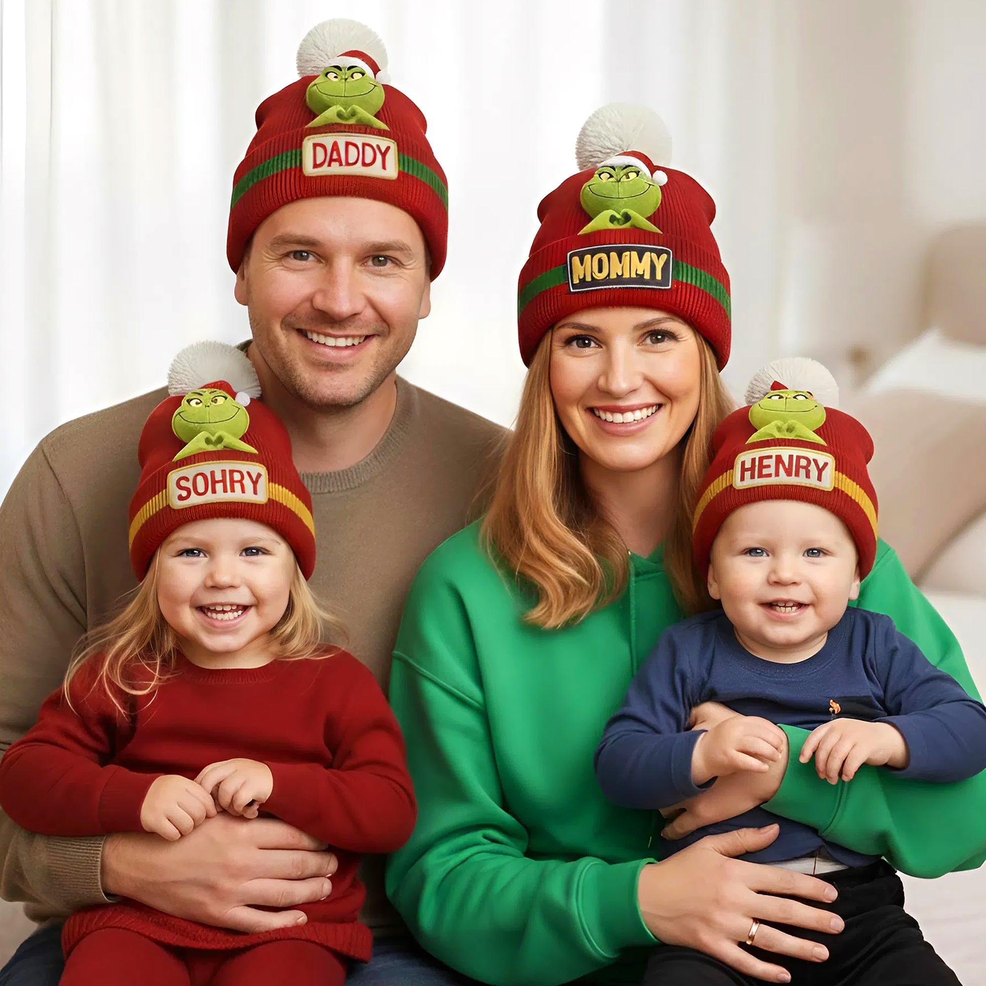 Spread Holiday Cheer with Our Funny Christmas Bobble Beanie Hats - Personalized Gifts for Family Hat PopCulturePrints