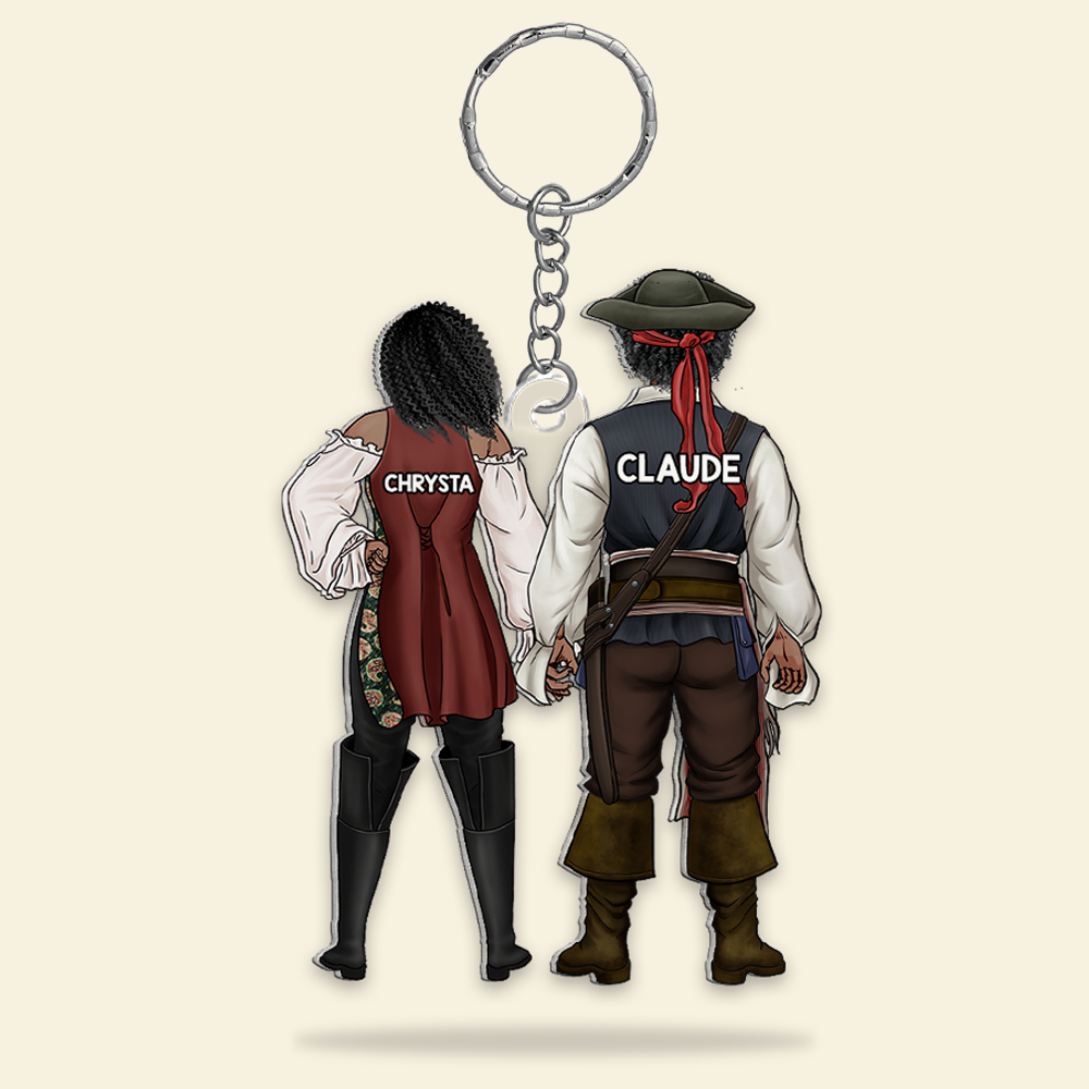 Custom Pirate Couple Keychain - Personalized Gifts for Adventurous Duos Keychains PopCulturePrints