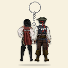 Load image into Gallery viewer, Custom Pirate Couple Keychain - Personalized Gifts for Adventurous Duos Keychains PopCulturePrints
