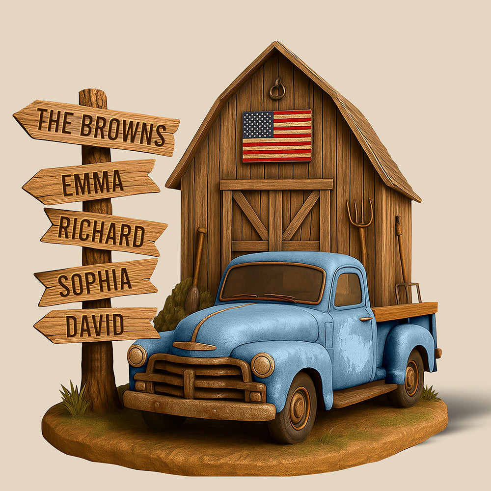 Home Is Where Family Gathers - Farm Barn Family Acrylic Plaque - Personalized Gifts for Loved Ones Shaped Plaques PopCulturePrints