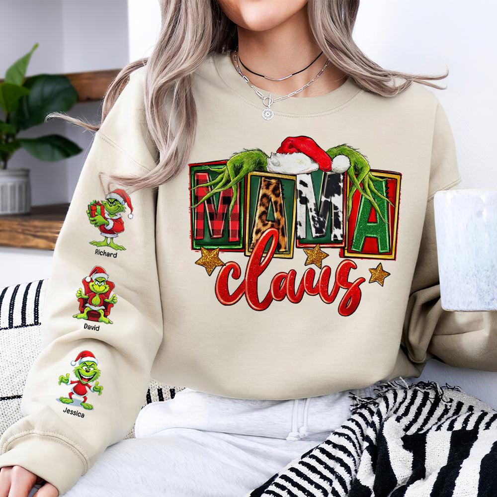 Mama Claus Personalized Christmas Sweatshirt for Mom