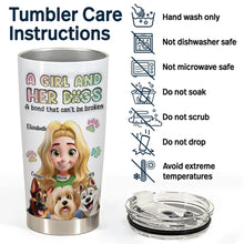 Load image into Gallery viewer, &quot;A Girl And Her Dogs - A bond that can&#39;t be broken&quot; - Personalized 3D Inflated Effect Tumbler - Gift for Dog Lovers, Moms, and Grandmas Tumbler PopCulturePrints
