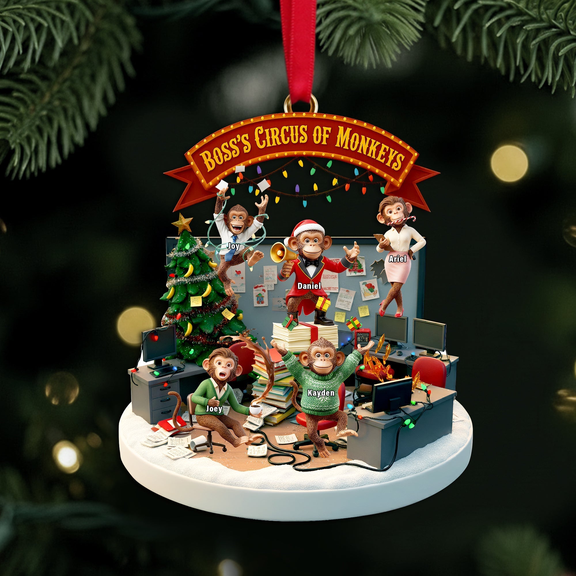 Bring Joy and Laughter with Our Funny Boss's Circus Ornament - Personalized Gift for Fun Office Workers Ornament PopCulturePrints