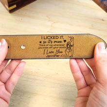 Load image into Gallery viewer, Personalized Secret Message Men's Belt for Couples Belts PopCulturePrints
