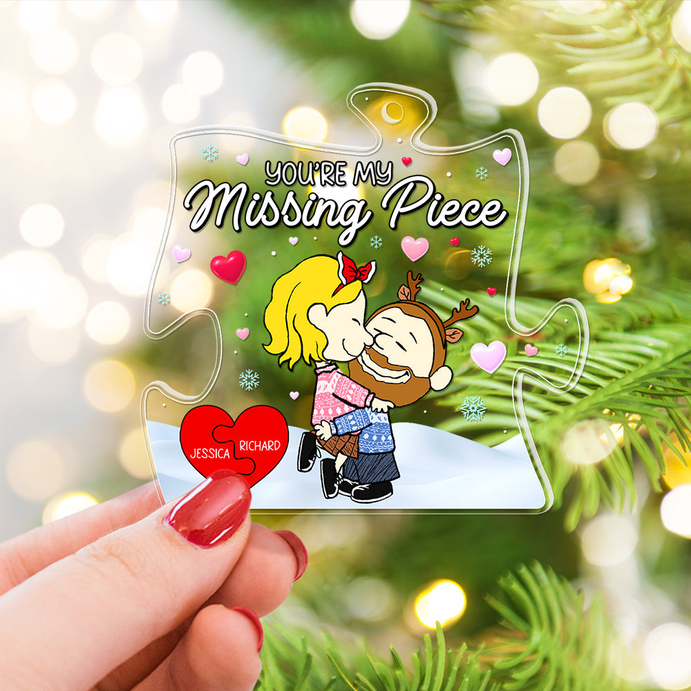 Personalized Christmas Ornament for Couples - Missing Piece Puzzle