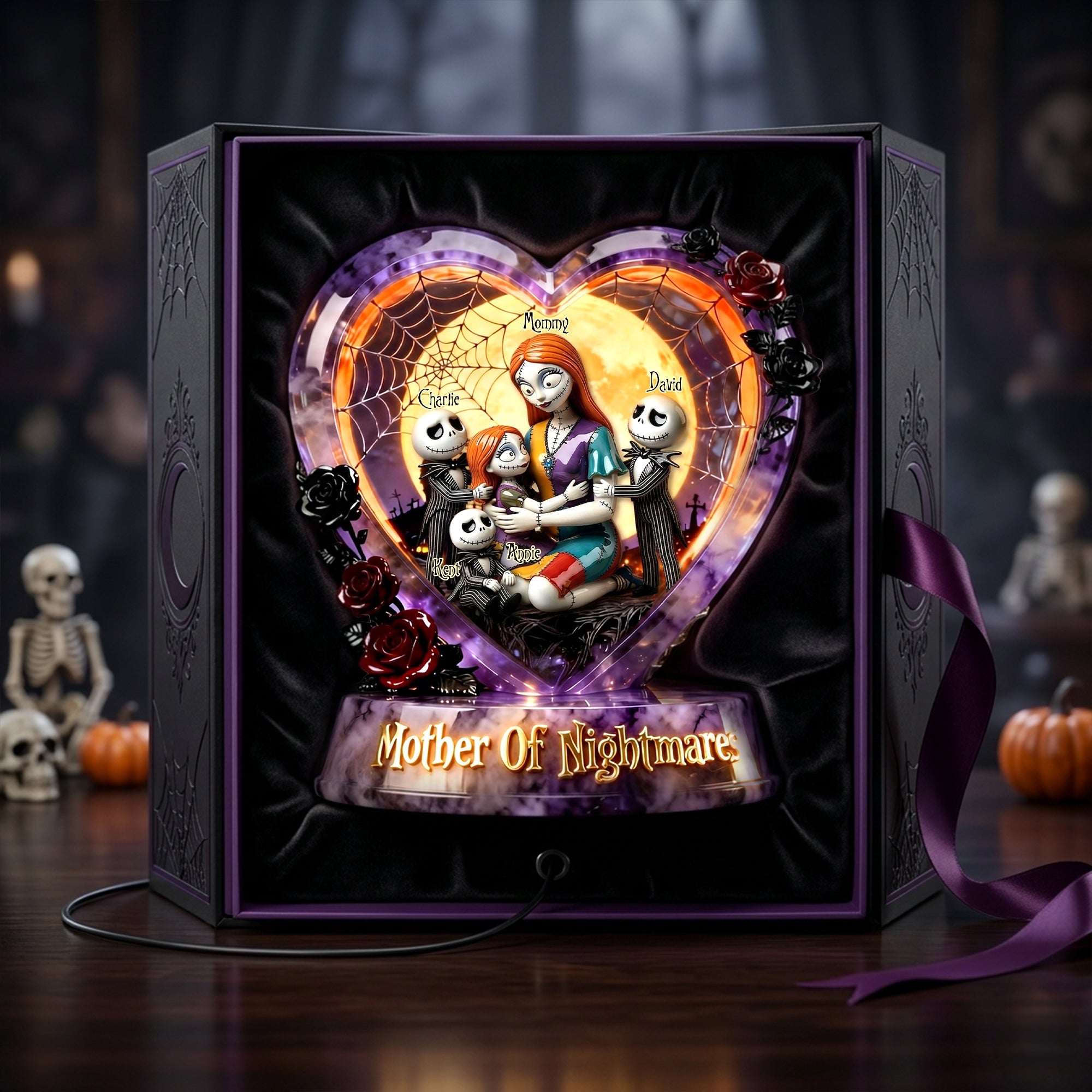 "Celebrate the Spooky Spirit with Customization!" - Personalized Spooky Mom And Kids Light Box - The Perfect Mother's Day Gift Light Box PopCulturePrints