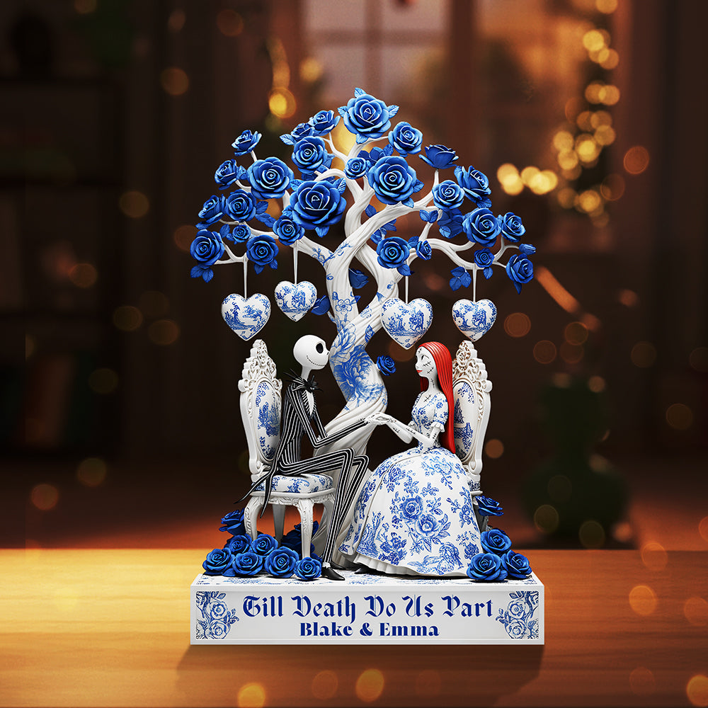 “Till Death Do Us Part” - Personalized Couple Plaque - Custom Gift for Couples, Lovers, and Anniversaries Shaped Plaques PopCulturePrints