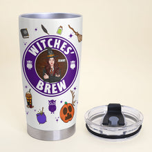 Load image into Gallery viewer, Personalized Witches&#39; Brew Tumbler - Witch Lover&#39;s Halloween Gift Tumbler Cup PopCulturePrints
