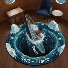 Load image into Gallery viewer, "Set Sail on an Adventure!" - Personalized Stormy Sea Ship Adventure Doormat Doormat PopCulturePrints

