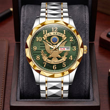 Load image into Gallery viewer, Honor and Celebrate - Military Pride Men's Watch, Personalized Gift for Veterans Men's Watch PopCulturePrints
