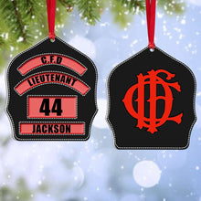 Load image into Gallery viewer, Customized Fire Department Badge Ornament Ornament PopCulturePrints
