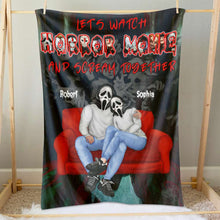 Load image into Gallery viewer, Custom Horror Movie Blanket for Couples - Personalized Valentine&#39;s Day Gifts Blanket PopCulturePrints
