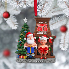 Load image into Gallery viewer, Funny Old Couple Ornament - &quot;I Want to Grow Old With You&quot; - Personalized Christmas Gift for Couples Ornament PopCulturePrints
