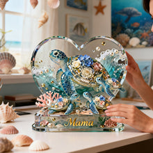 Load image into Gallery viewer, “The Best Turtle Mom Ever” - Personalized Acrylic Plaque, Perfect Gift for Mom, Grandma &amp; More Shaped Plaques PopCulturePrints
