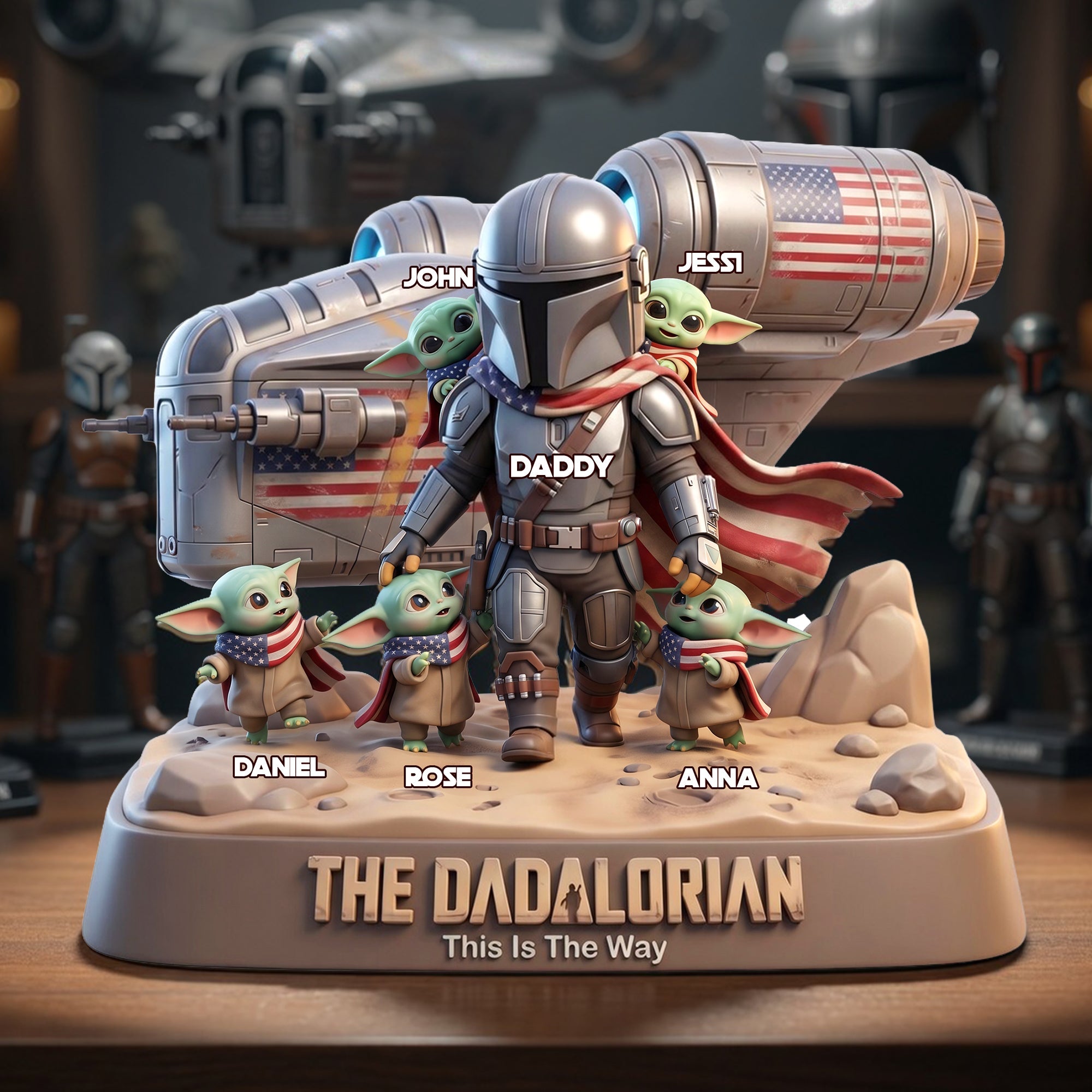 "This Is The Way" - Space Warrior Dad Acrylic Plaque - Personalized Gifts for Dads and Grandpas Shaped Plaques PopCulturePrints