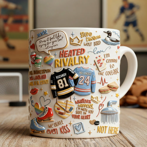 “Heated Rivalry” - Love Hockey Coffee Mug - Custom Personalized Gifts for LGBTQ+ Pride Coffee Mug PopCulturePrints