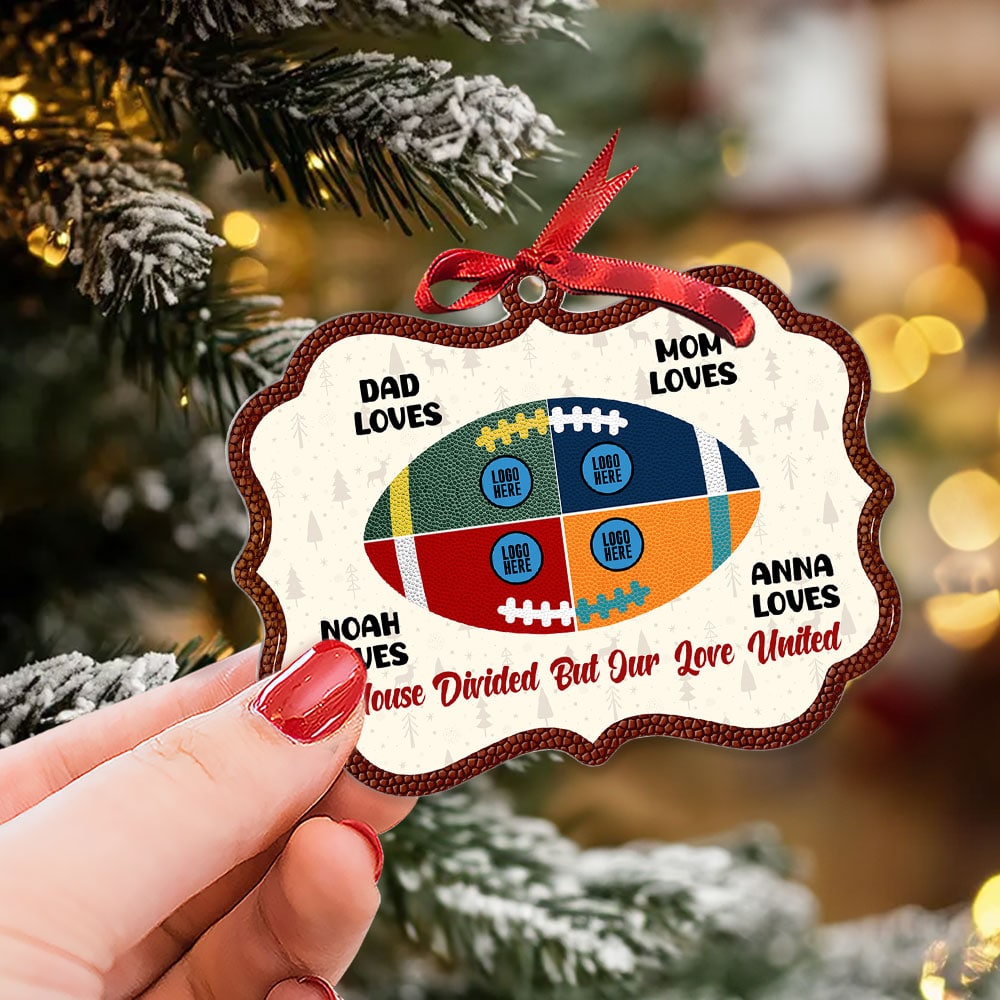 Custom Family Christmas Ornament - Personalized American Football Team Design Ornament PopCulturePrints