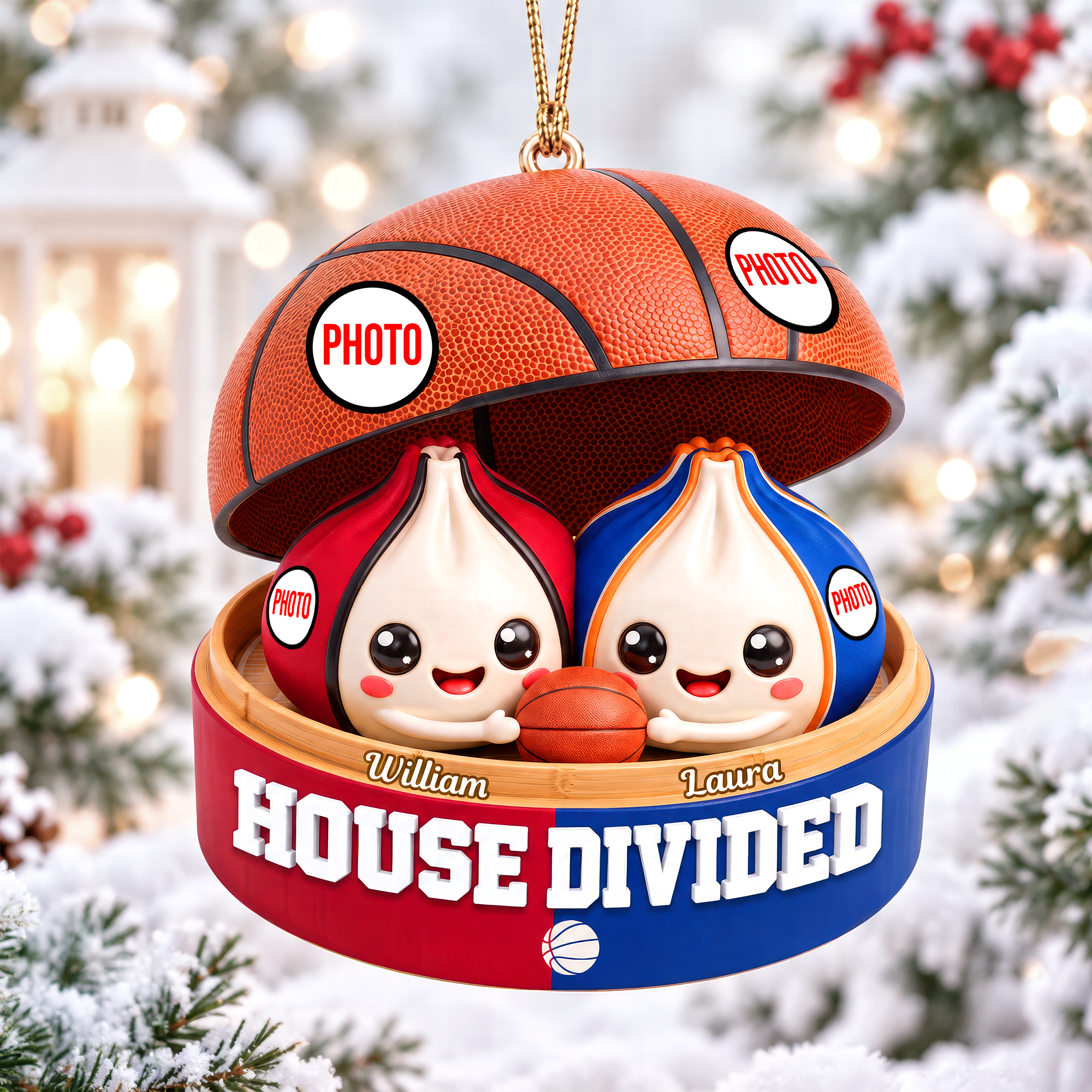 House United Dumpling Couple Ornament - Personalized Gifts For Sport Lover Couple Christmas Ornament 04HUQN131026 Ornament PopCulturePrints