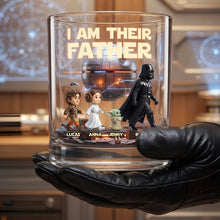 Load image into Gallery viewer, “I Am Their Father” - Custom Cosmic Dad and Kids Round Glass - Perfect Personalized Gift for Dad, Grandpa &amp; More Glass PopCulturePrints
