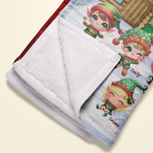 Load image into Gallery viewer, Grandma&#39;s Little Elves Personalized Christmas Blanket Blanket PopCulturePrints
