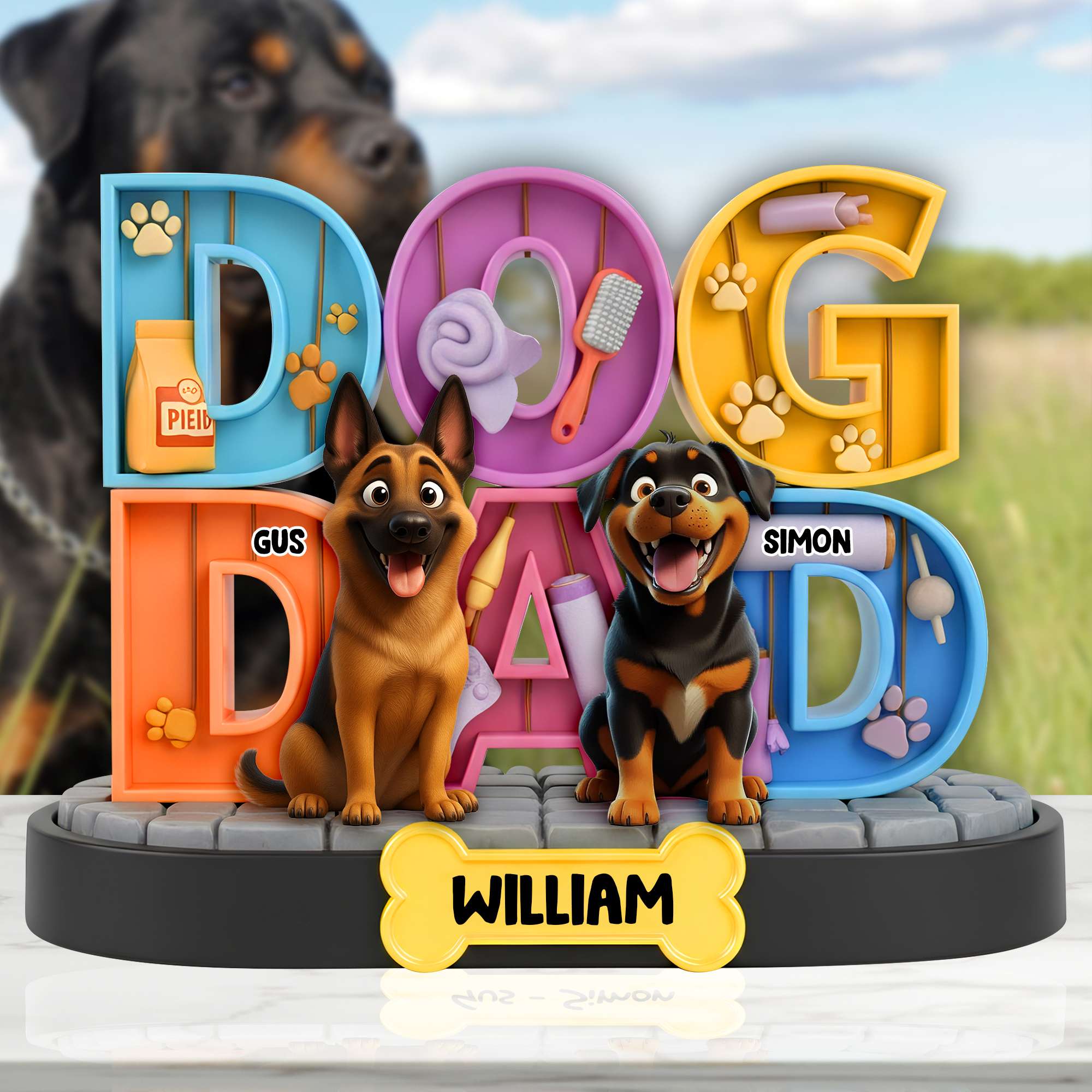 “Celebrate Your Furry Friend!” - Adorable Dog Acrylic Plaque - Personalized Gift for Dog Lovers Shaped Plaques PopCulturePrints