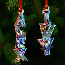 Load image into Gallery viewer, &quot;Illuminate Your Holiday Spirit! Personalized Cosmic Alphabet Ornament - Unique Gift for Friends, Family, and Collectors!&quot; Ornament PopCulturePrints

