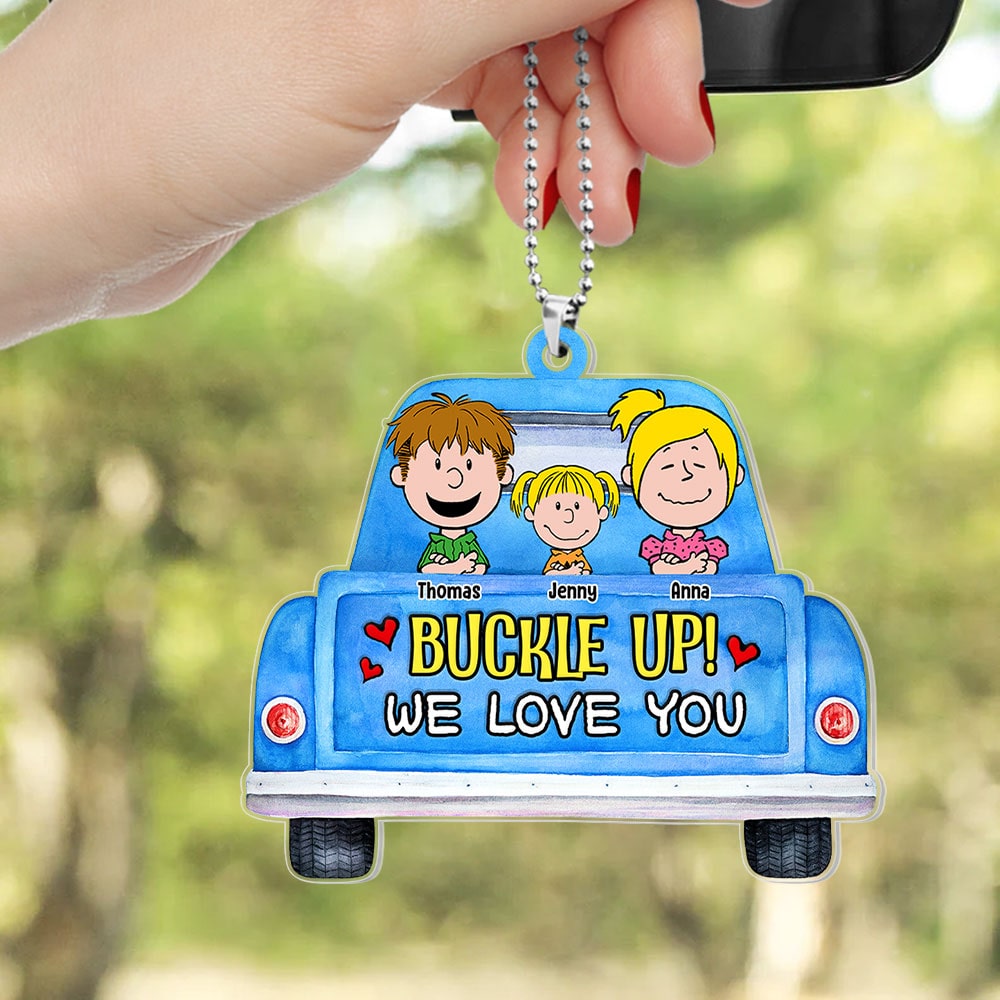 Personalized Car Hanging Ornament - Adorable Kids Design - Gifts for Dad & Mom