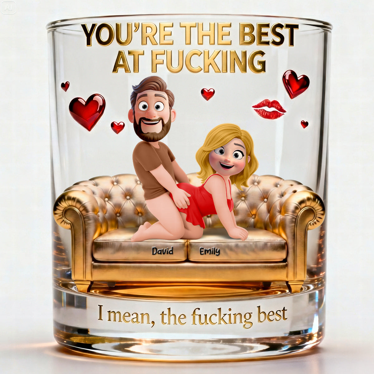 You’re The Best At F*cking - Personalized Naughty Couple Drinking Glass Glass PopCulturePrints