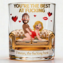 Load image into Gallery viewer, You’re The Best At F*cking - Personalized Naughty Couple Drinking Glass Glass PopCulturePrints
