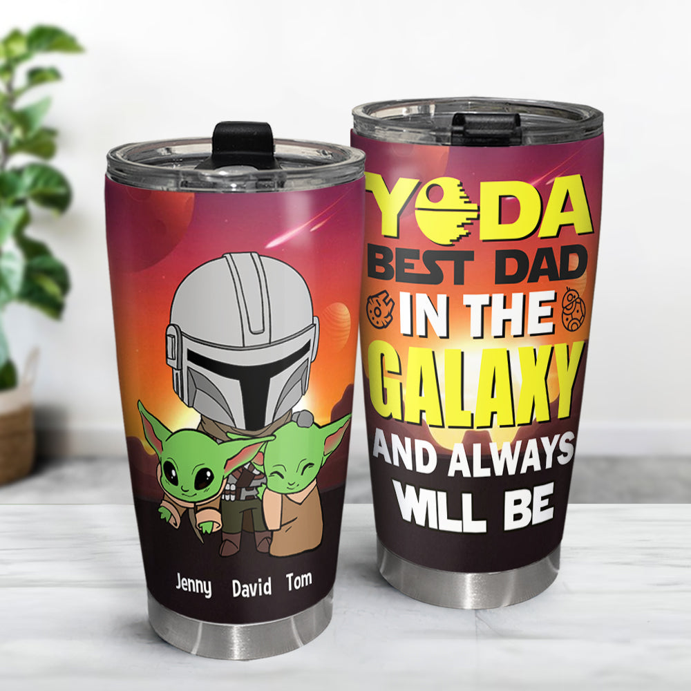 Best Dad in the Galaxy - Customizable Space-Themed Tumbler