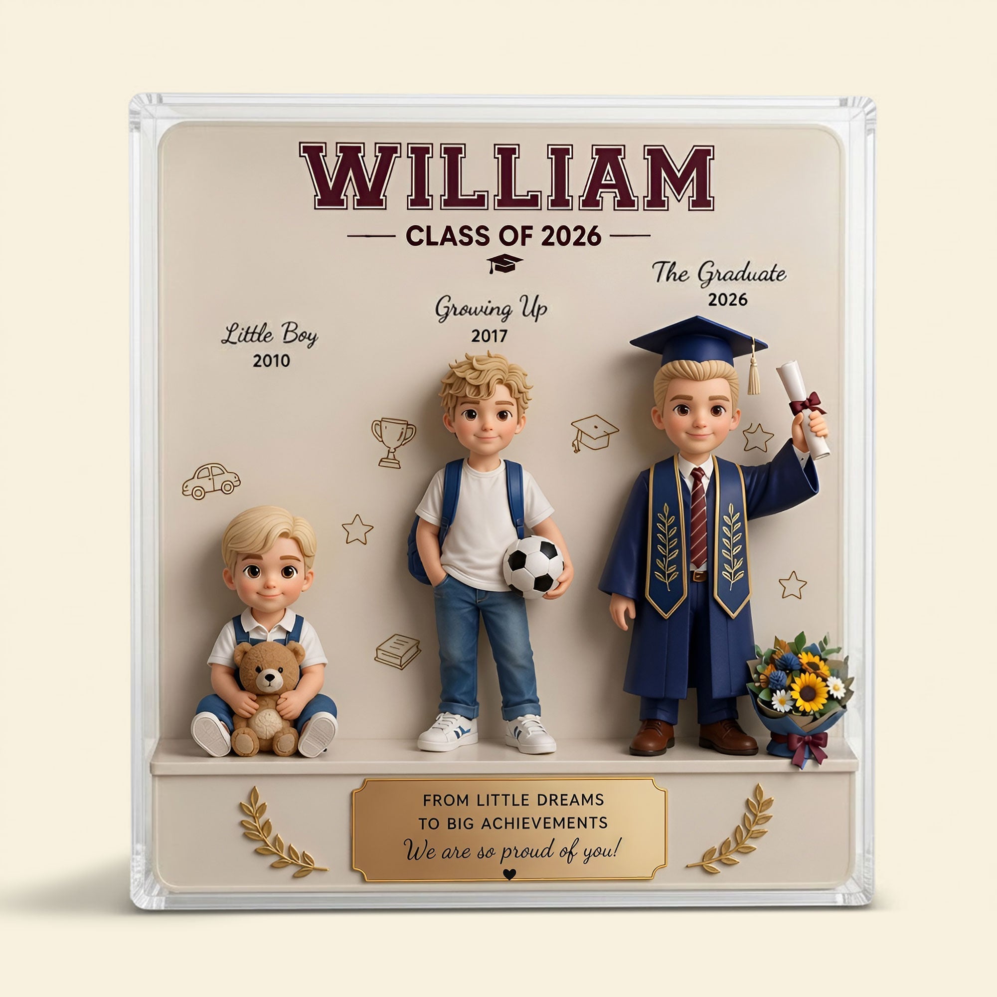 Celebrate Your Journey: Personalized Graduation Milestone Acrylic Plaque - Unique Custom Gift for Graduates Shaped Plaques PopCulturePrints