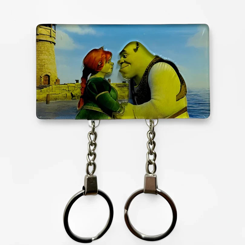 Shrek & Fiona Love Keychain Holder - Perfect Gift for Couples